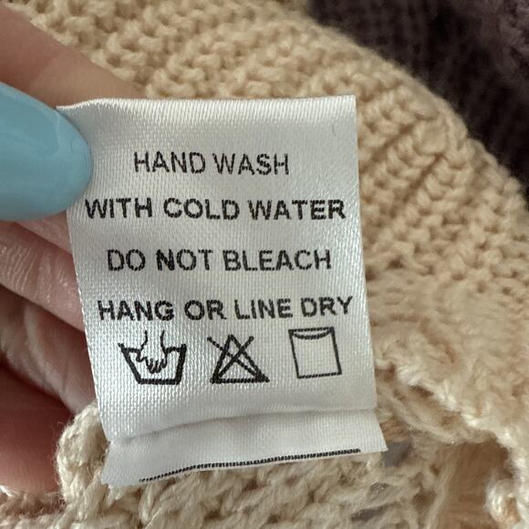 Andree By Unit NWT Women’s 1X Boho Scallop Knit Stripe Dolman Oversized Sweater - Picture 5 of 8